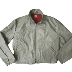 Vintage 1950s Penneys Pay Day Lined Leather Jacket Light UNION MADE Size XL RARE